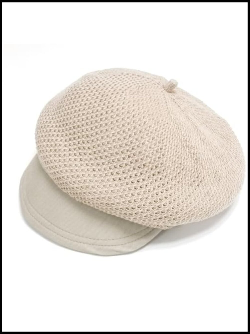 Crochet Beret Hat Breathable Elastic Newsboy Cap Lightweight Summer